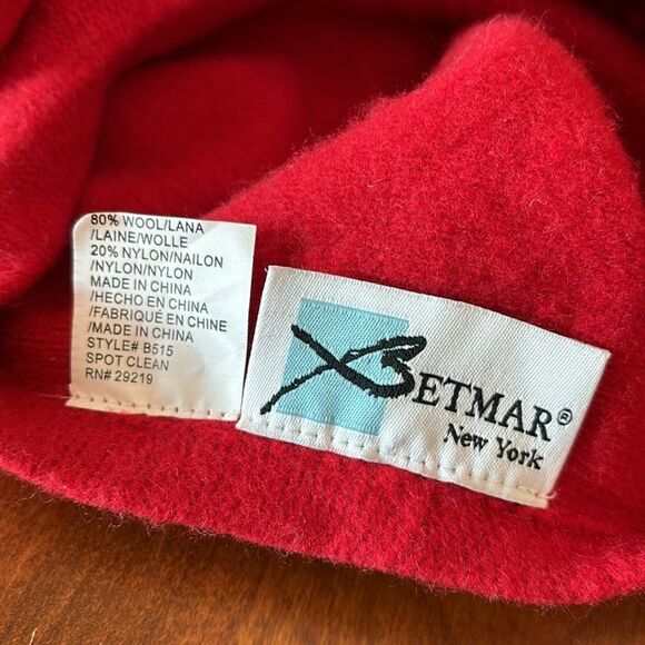 Vintage Betmar New York Red Wool Beret - Picture 4 of 6
